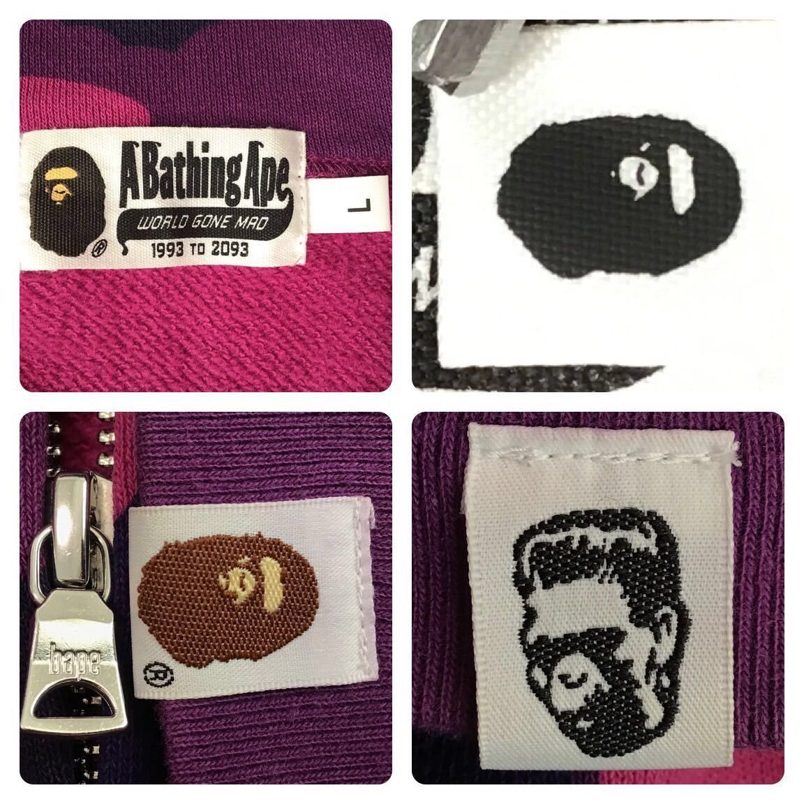 Bape BAPE Shark full zip hoodie Purple camo a bathing ape PONR Size US L / EU 52-54 / 3 - 7 Thumbnail