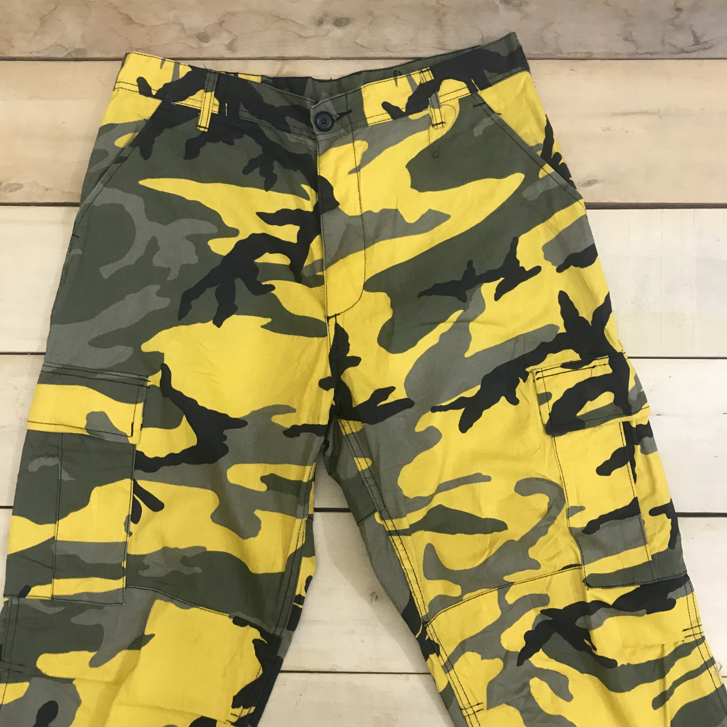 Vintage X269 RARE! VTG ARMY CAMO UTILITY CARGO PANTS Size US 31 - 2 Thumbnail
