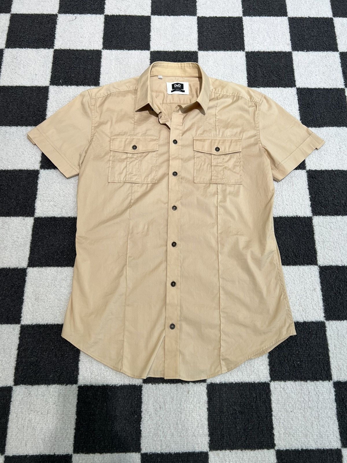 Dolce & Gabbana D&G Utility Dolce & Gabanna Beige Slim Shirt Size US L / EU 52-54 / 3 - 10 Thumbnail