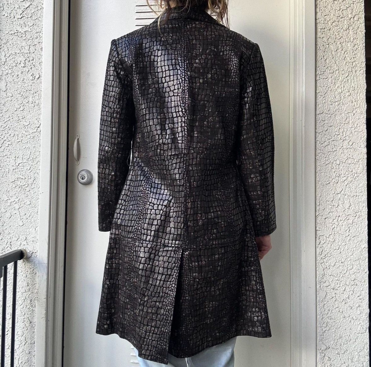 Vintage Y2K MATRIX CORE GLOSSY LEATHER COAT Size S / US 4 / IT 40 - 2 Thumbnail
