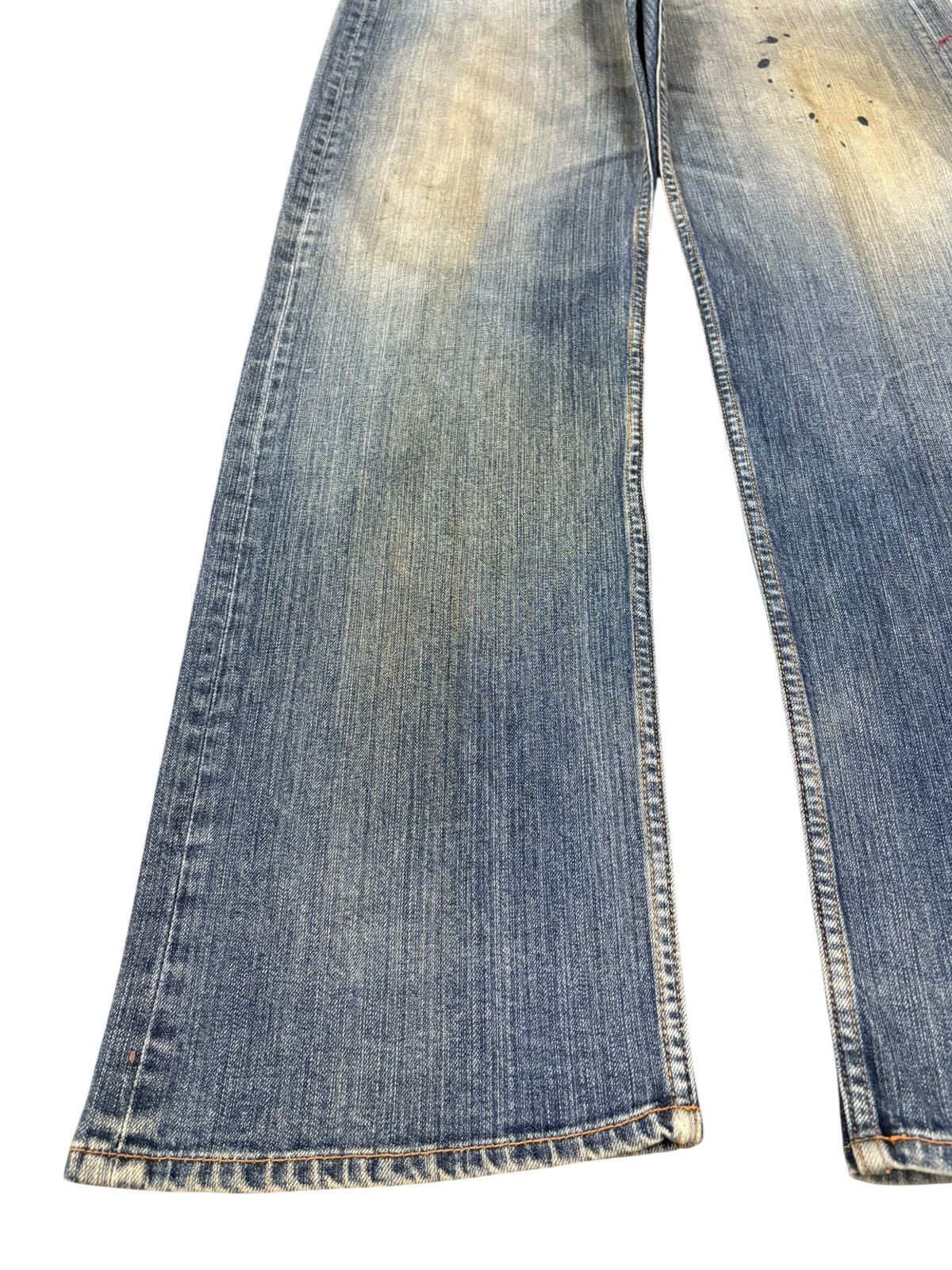 VILLAND Vintage Japanese Brand Mud Wash Painted Distress Baggy Jeans Size US 35 - 6 Thumbnail