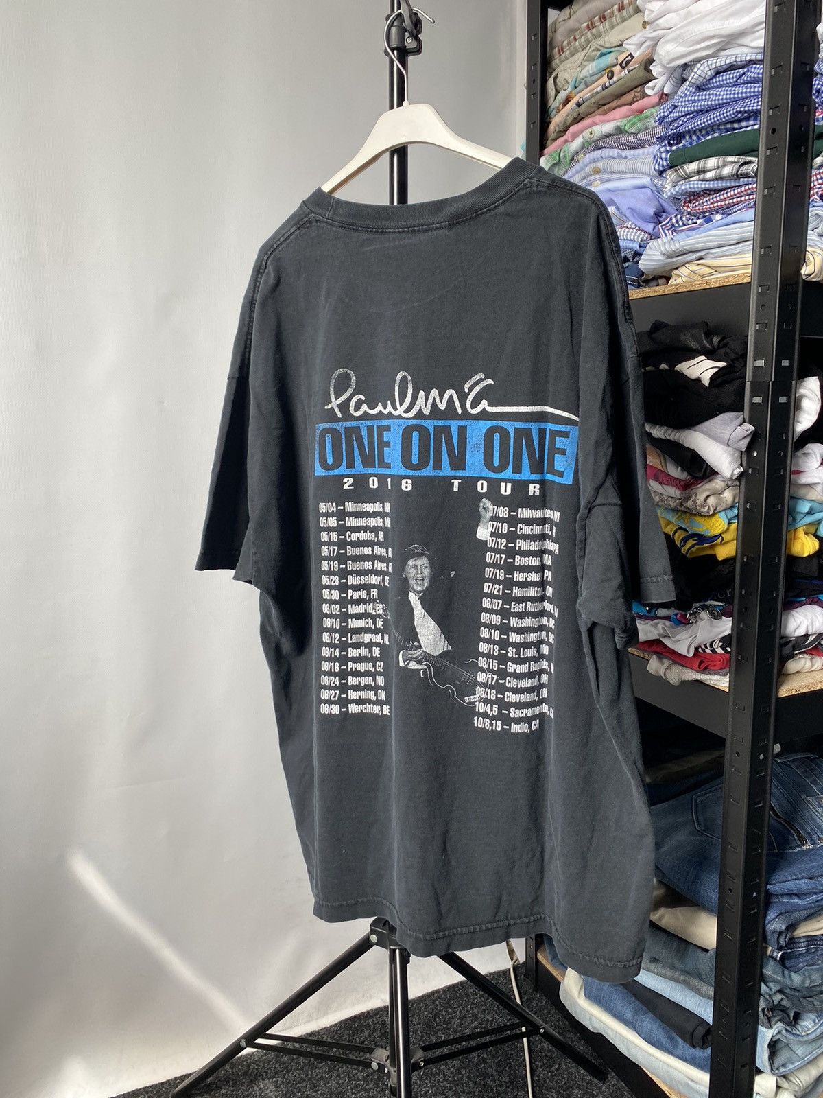 Band Tees 2016 Paul McCartney One On One Tour Faded Black Tee Size US XL / EU 56 / 4 - 3 Thumbnail