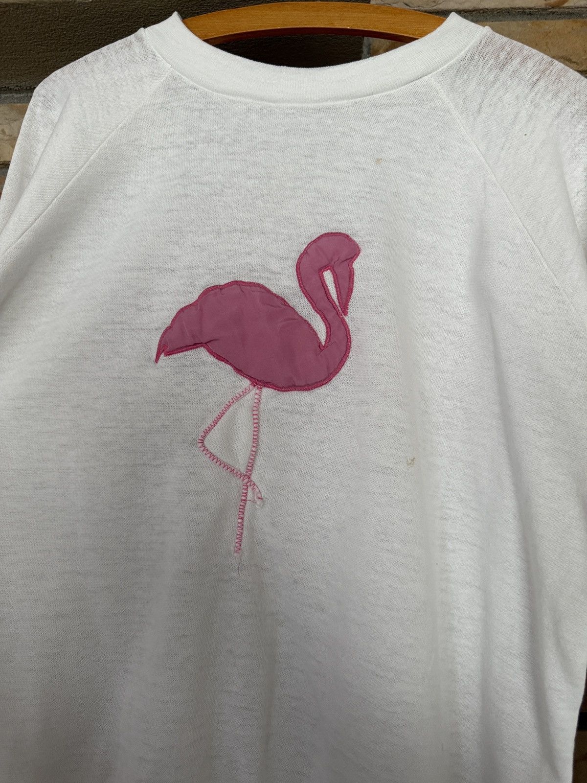 Vintage Vintage Flamingo Embroidered Raglan Crewneck Sweatshirt Size US S / EU 44-46 / 1 - 2 Thumbnail