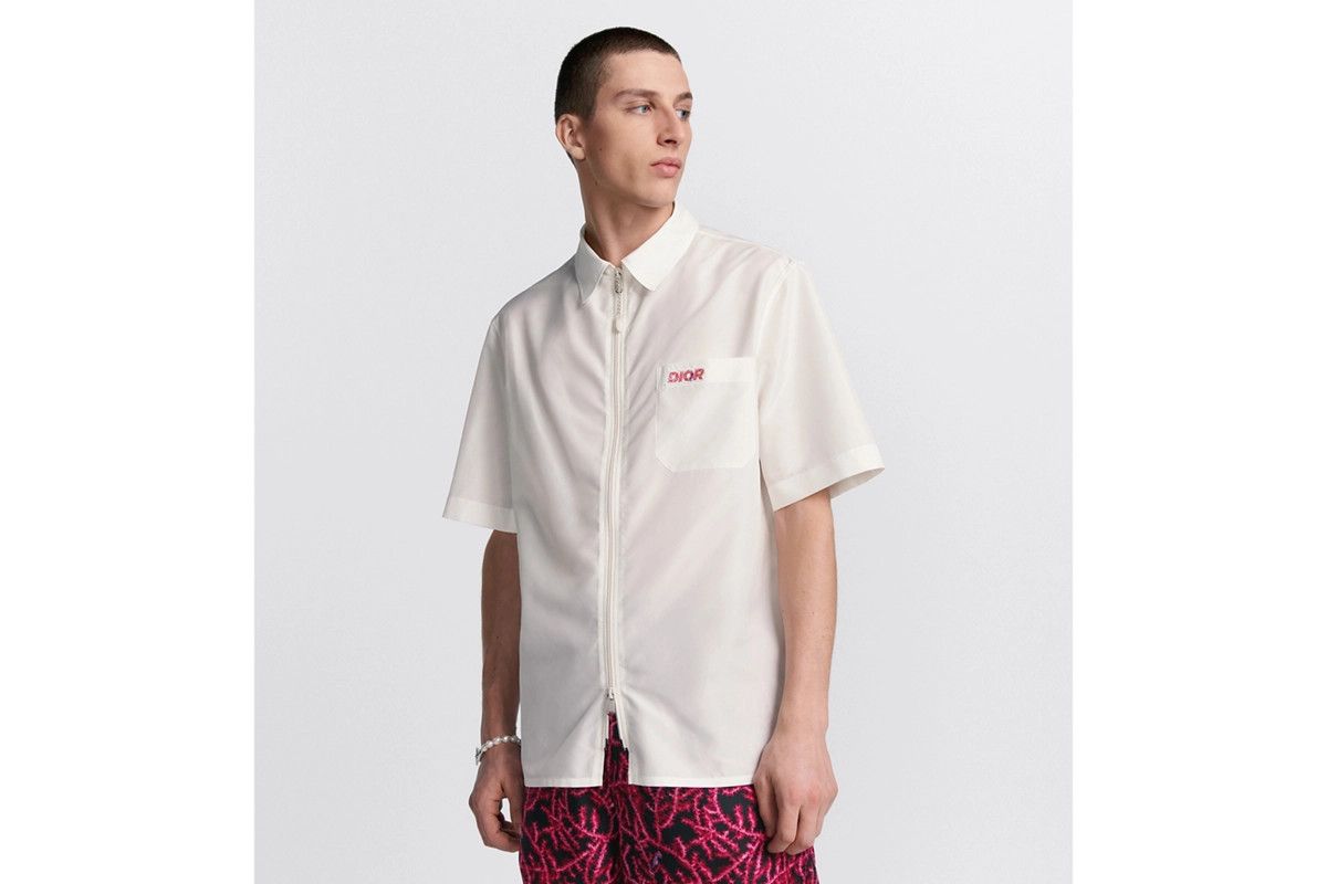 Dior o1bcso1str0226 Short-Sleeved Zipped Shirt in White Size US L / EU 52-54 / 3 - 4 Thumbnail