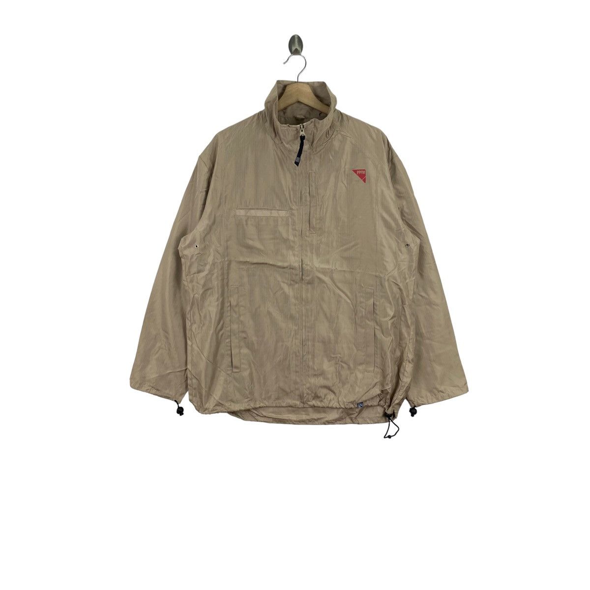 image of Ppfm Japanese Punk Brand Multi Pockets Brown Windbreaker, Men's (Size Large)