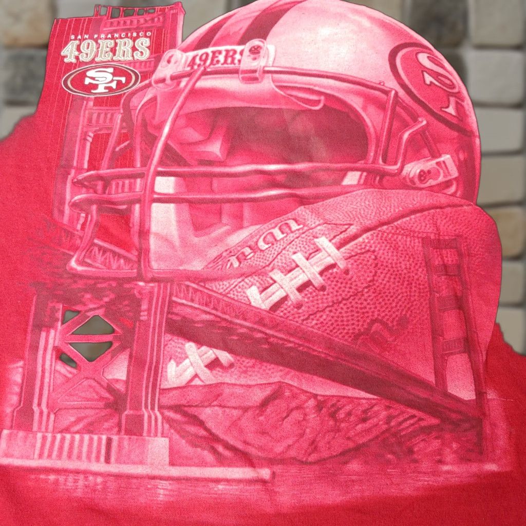 Pro Player VINTAGE Pro Player Shirt San Francisco 49ers Large Cotton Red NFL T-Shirt Men’s L 1990s NFL Football Graphic Print Size US L / EU 52-54 / 3 - 1 Thumbnail