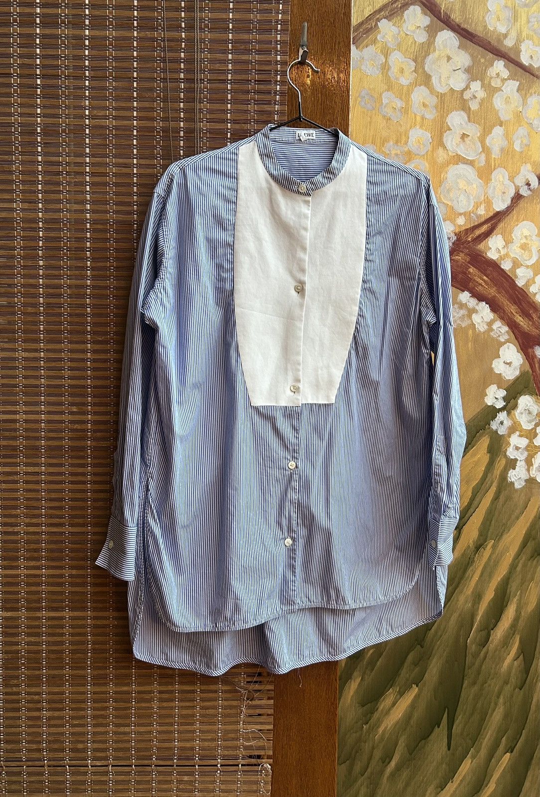 Loewe Loewe Asymmetrical Two Tone Striped Tuxedo Button-Up Shirt Size XS / US 0-2 / IT 36-38 - 1 Thumbnail