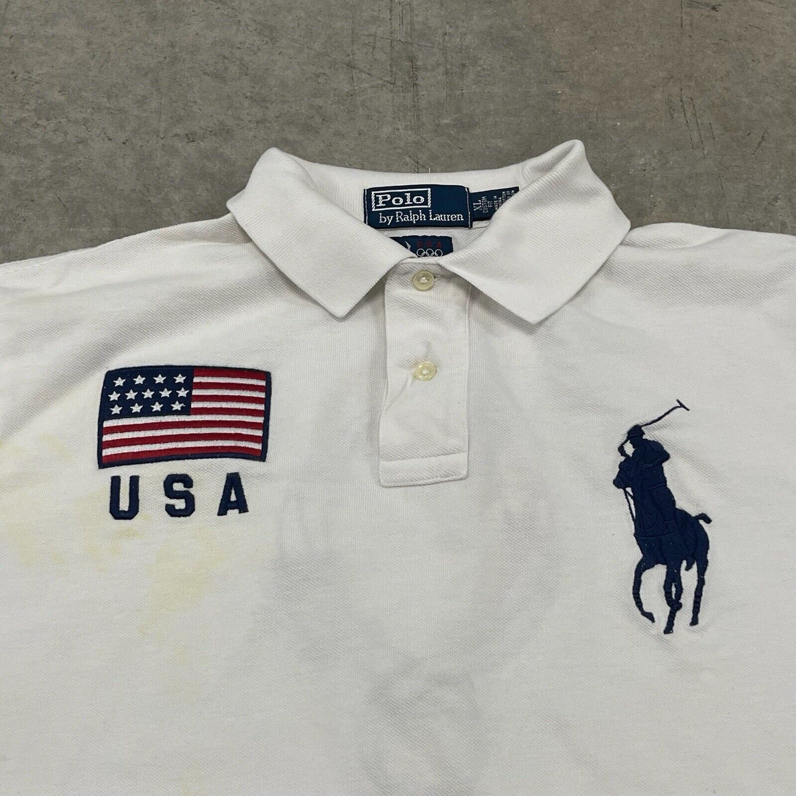 Polo Ralph Lauren × RRL Ralph Lauren × Ralph Lauren Polo Ralph Lauren Big Pony Beijing Olympics 2008 T Shirt Size US XL / EU 56 / 4 - 4 Thumbnail