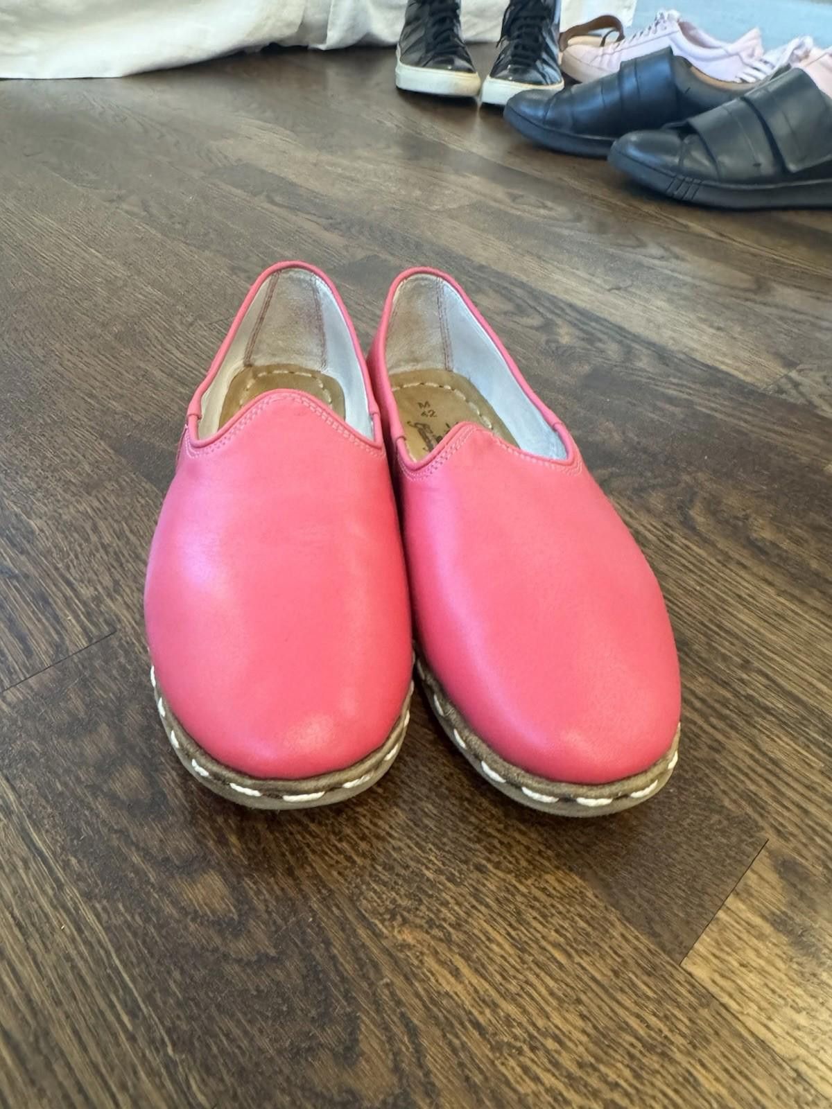Saba Sabah Pink Leather Slip-On (Handmade in Turkey). Size: 42 Size US 9 / EU 42 - 1 Thumbnail