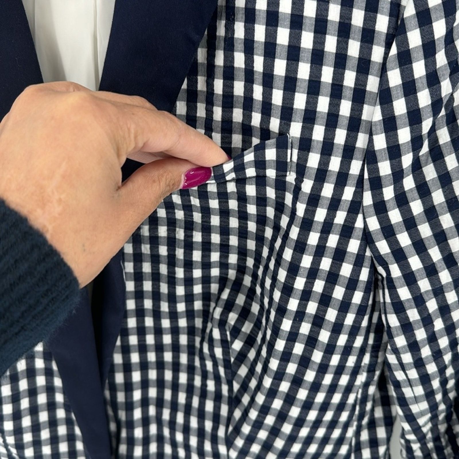 J.Crew J.Crew Gingham blue white Blazer nautical preppy size 2 Size XS / US 0-2 / IT 36-38 - 9 Thumbnail
