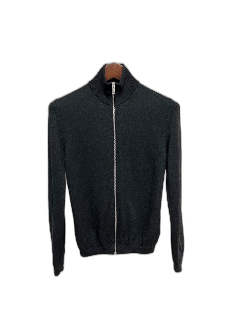 Prada Prada Black Cashmere Zip Jacket Size L / US 10 / IT 46 - 1 Thumbnail