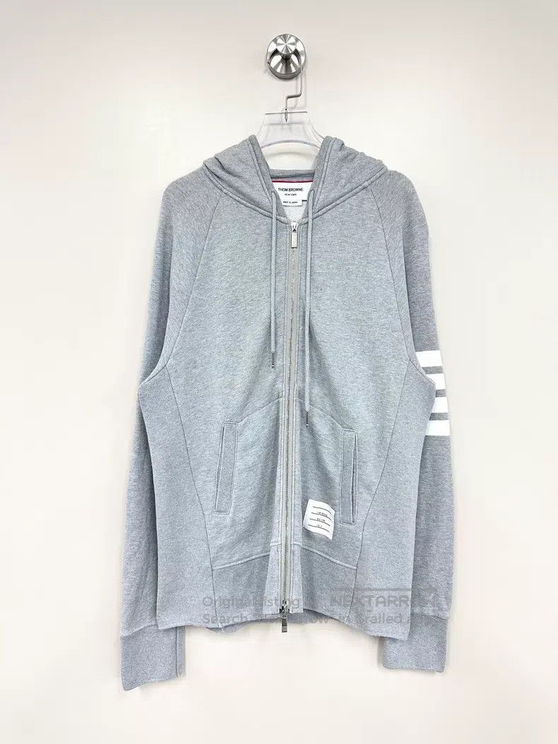 Thom Browne Thom Browne Grey Classic Zip-up Hoodie Jacket Size US XL / EU 56 / 4 - 1 Thumbnail