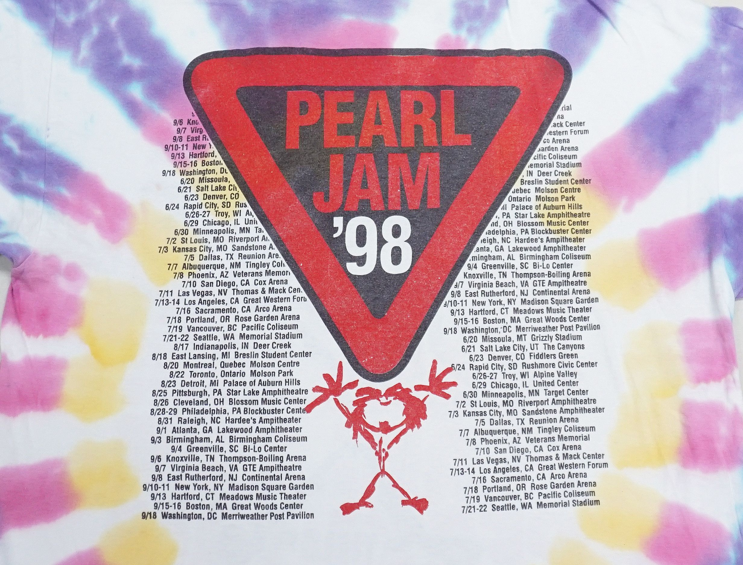 Band Tees × Mostly Heard Rarely Seen × Vintage 90'S Pearl Jam Yield Tie Dye T-Shirt Size US XL / EU 56 / 4 - 6 Thumbnail