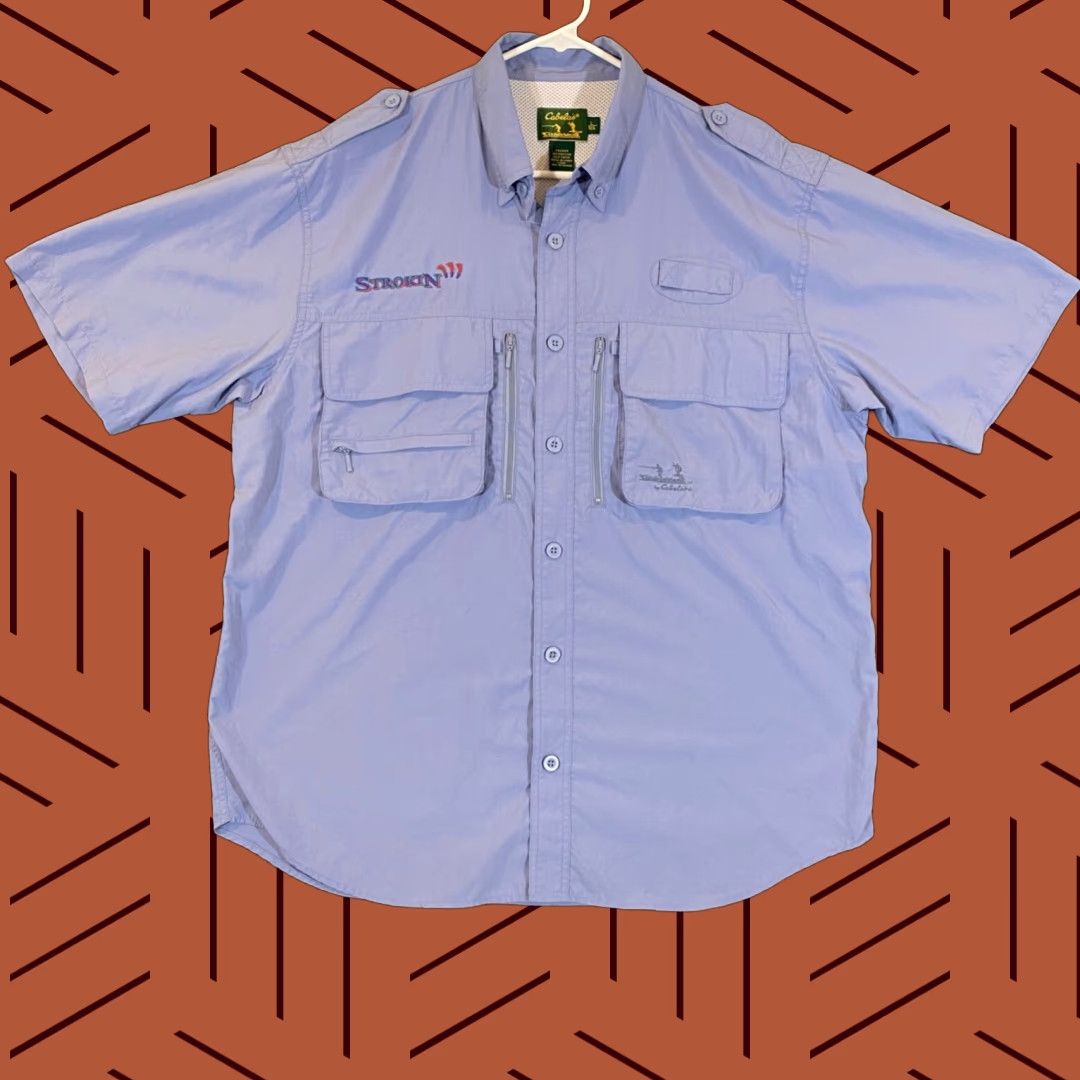 Tommy Bahama Cabelas Guidewear Shirt Mens Large Blue Nylon Button Up Dress Top L/S Size US M / EU 48-50 / 2 - 1 Thumbnail