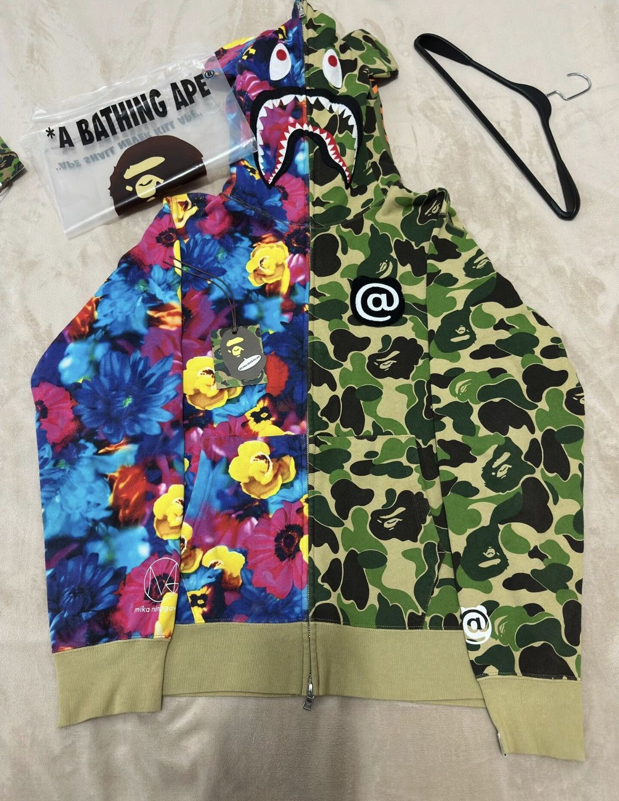 Bape #bape ABC x Ninagawa Mika Color Block Camo Shark Hoodie K5 Size US XL / EU 56 / 4 - 1 Thumbnail