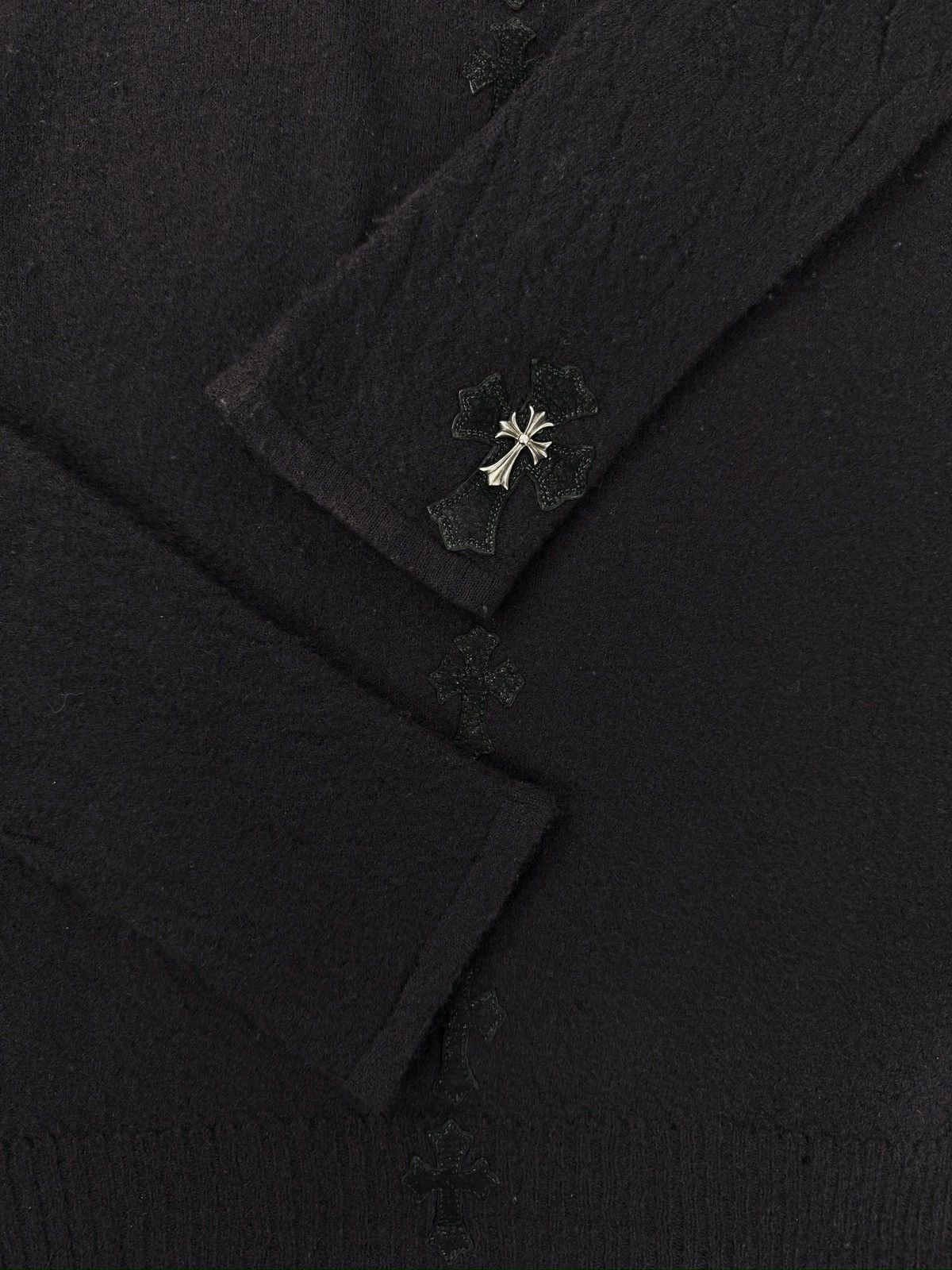 Chrome Hearts × Rick Owens 2010 Rick Owens x Chrome Hearts Spine Cross Patch Silver Cashmere Cloak Hoodie Size US M / EU 48-50 / 2 - 6 Thumbnail