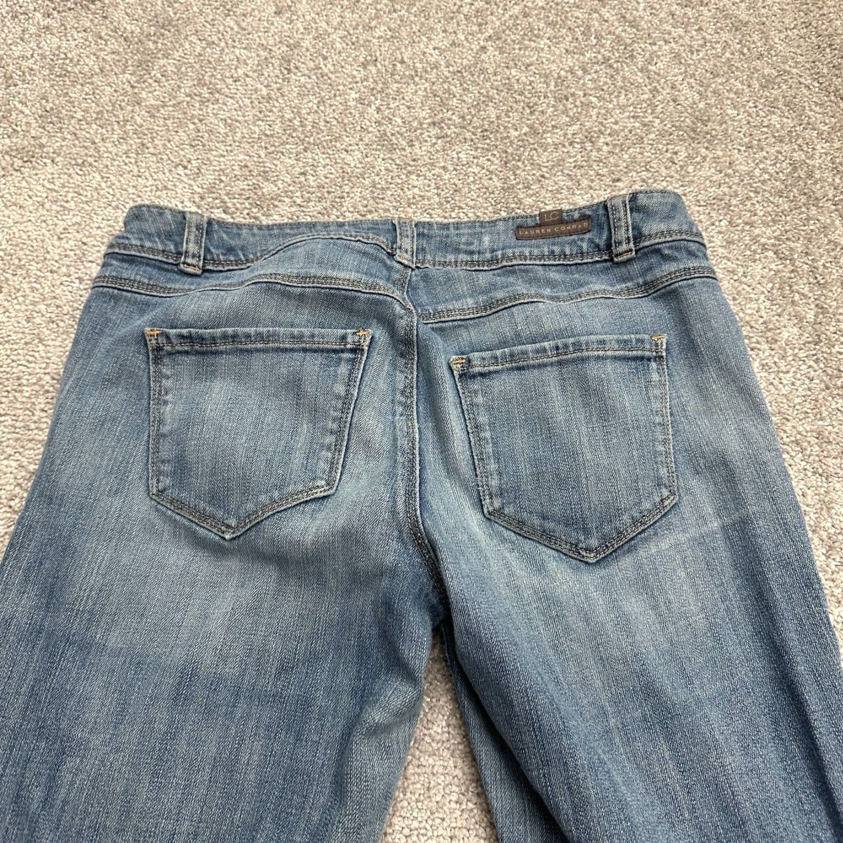 Vintage LC Lauren Conrad Jeans Women 4 Blue Medium Mid Rise Distressed Ankle 30x25 Modern, Going Out Size 27" / US 4 / IT 40 - 4 Thumbnail