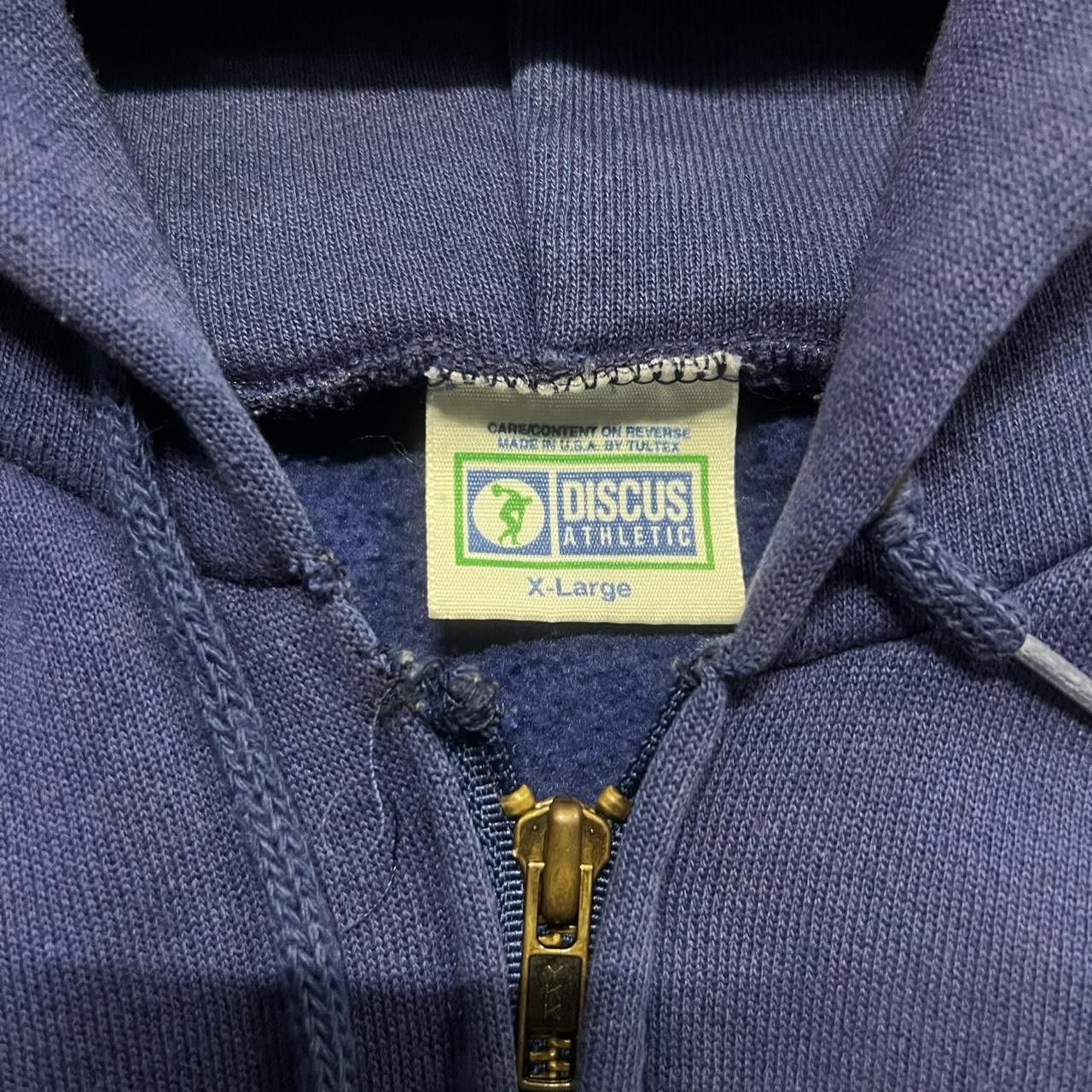 Other Vintage Y2K Blank Made In USA 90s/80s Blue ZipUp Hoodie! Size US XL / EU 56 / 4 - 4 Thumbnail