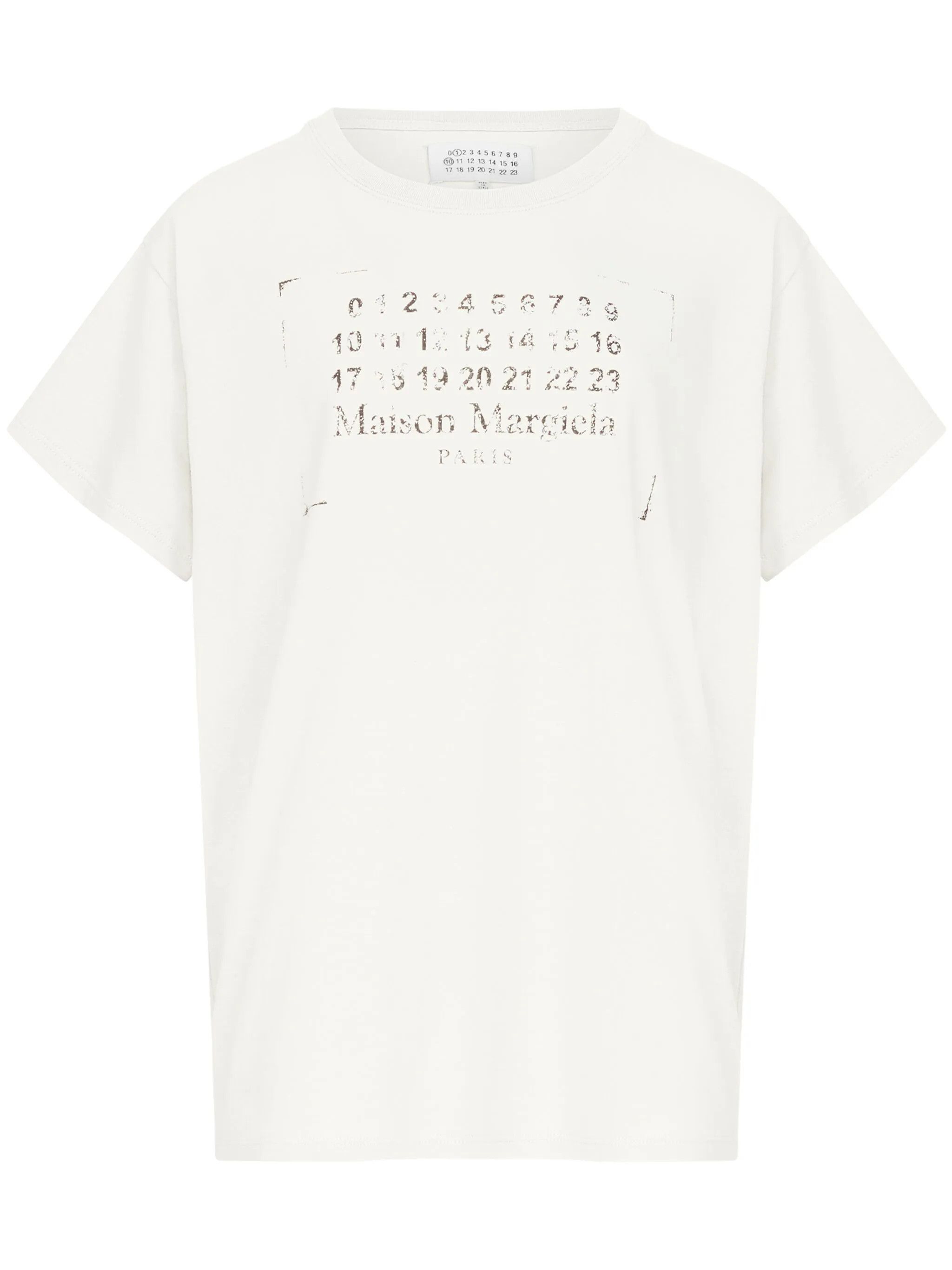 Maison Margiela oc11z0825 Logo-print Cotton T-Shirt in Butter Size M / US 6-8 / IT 42-44 - 1 Thumbnail