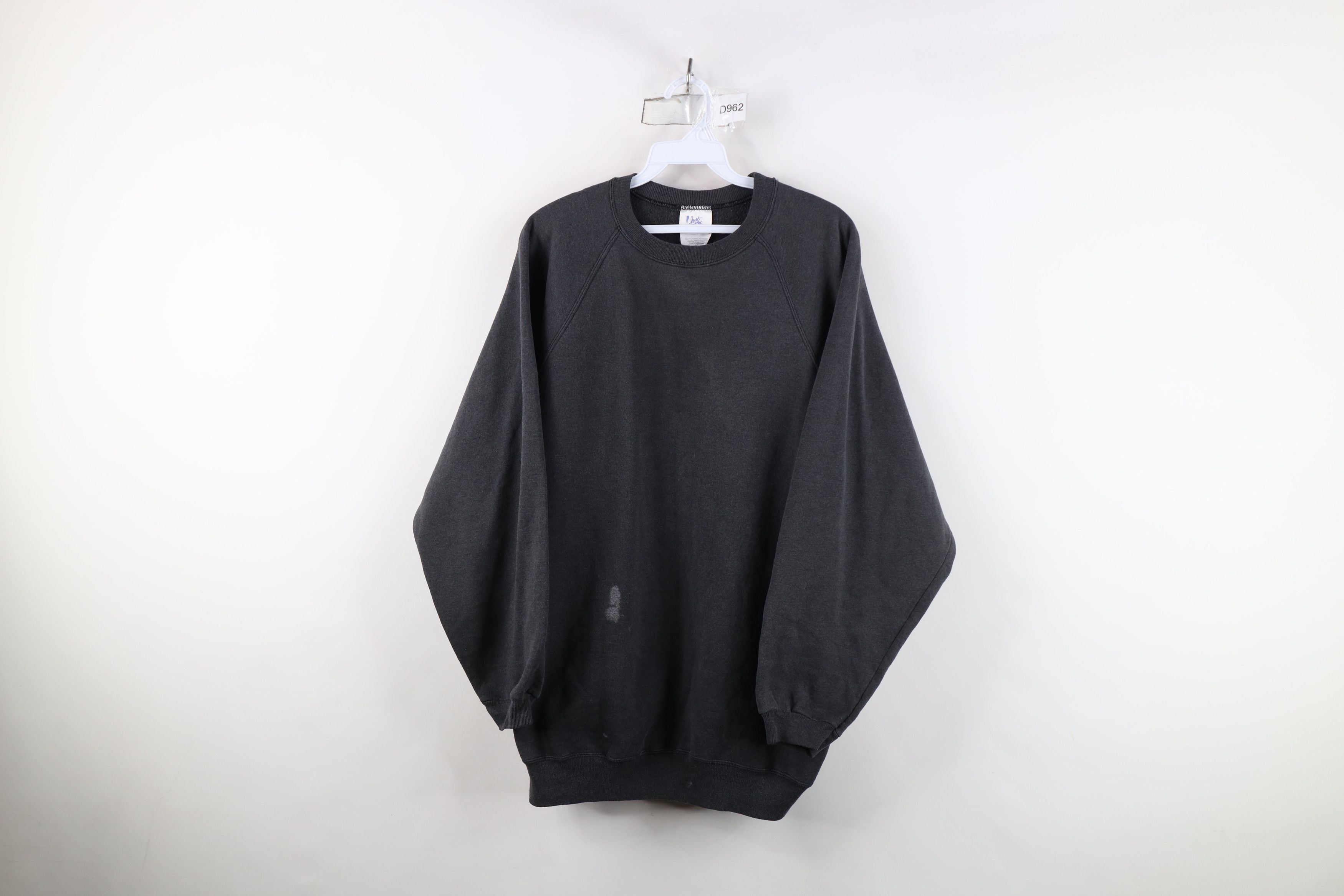 Vintage Vintage 90s Streetwear Blank Crewneck Sweatshirt Black Size XXL / US 16-18 / IT 52-54 - 1 Thumbnail