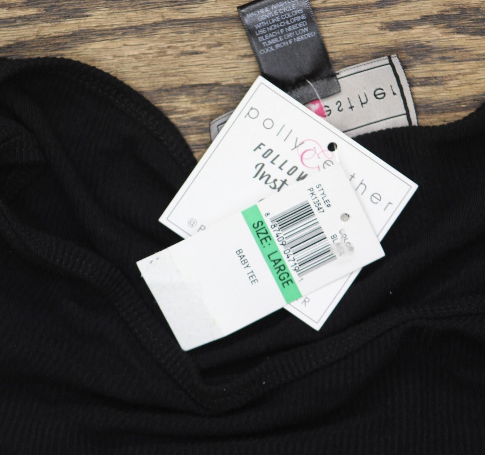 Other Nwt Polly & Esther Solid Scoop-neck Skimmer Top Black L Size L / US 10 / IT 46 - 3 Thumbnail