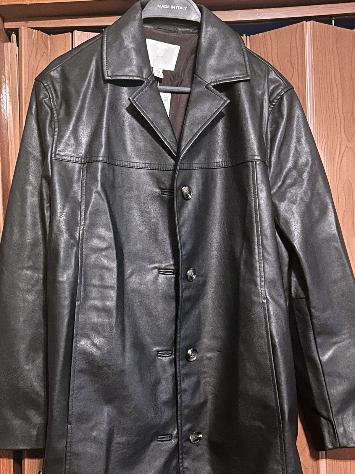H&M H&M Black Coated Button Coat Size M / US 6-8 / IT 42-44 - 9 Thumbnail