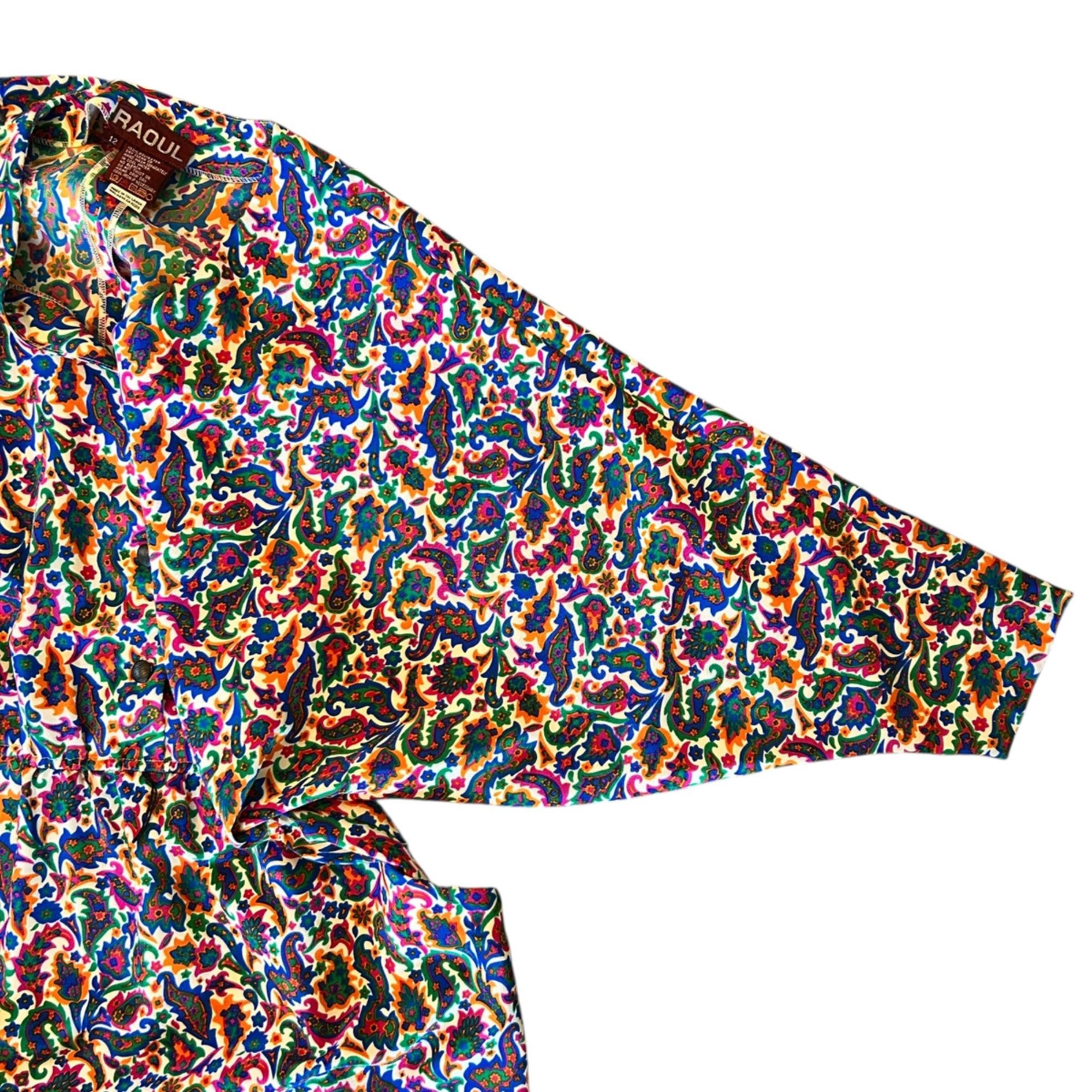 Vintage Vintage Raoul All Over Paisley & Floral Print Groovy Eclecti Size XL / US 12-14 / IT 48-50 - 3 Thumbnail
