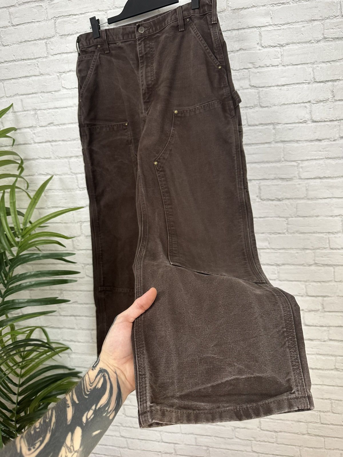Carhartt (34x31) FADED TO PERFECTION Carhartt Double Knee Pants Size US 34 / EU 50 - 1 Thumbnail