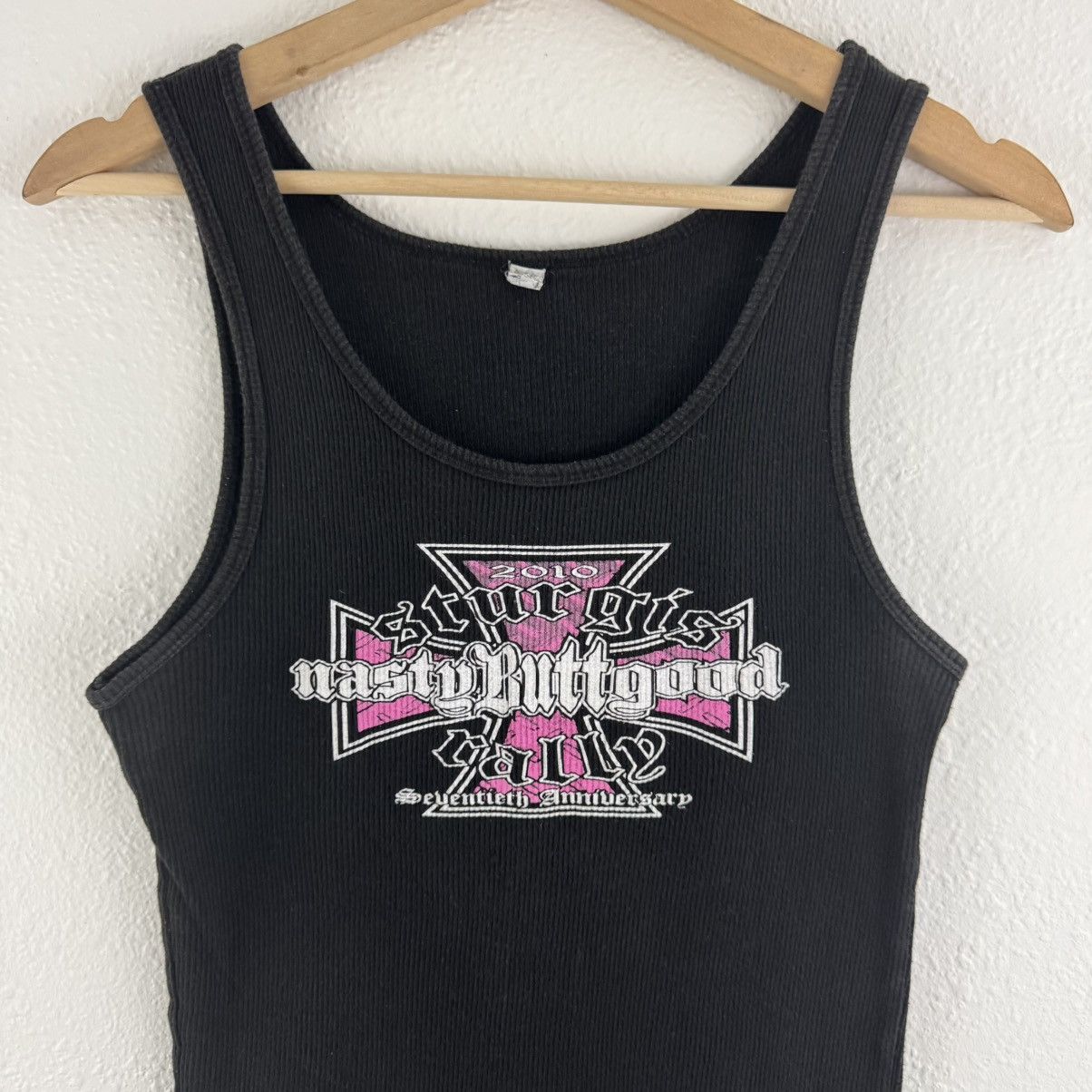 Other Sturgis Y2K 2010 Black Pink Cross Nasty Butt Good Tank Top Size XL / US 12-14 / IT 48-50 - 2 Thumbnail