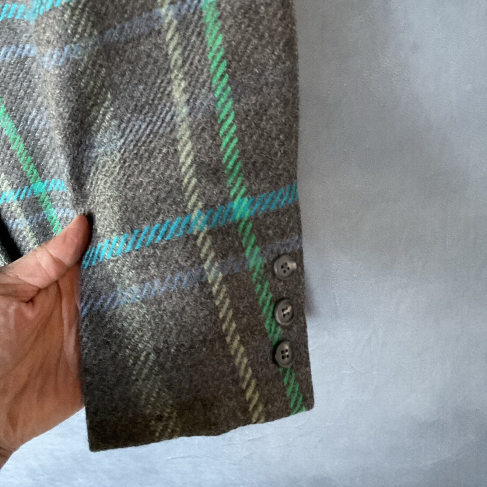 Liz Claiborne Vintage Liz Claiborne Collection Blazer Women 10 Plaid Twill Size L / US 10 / IT 46 - 6 Thumbnail