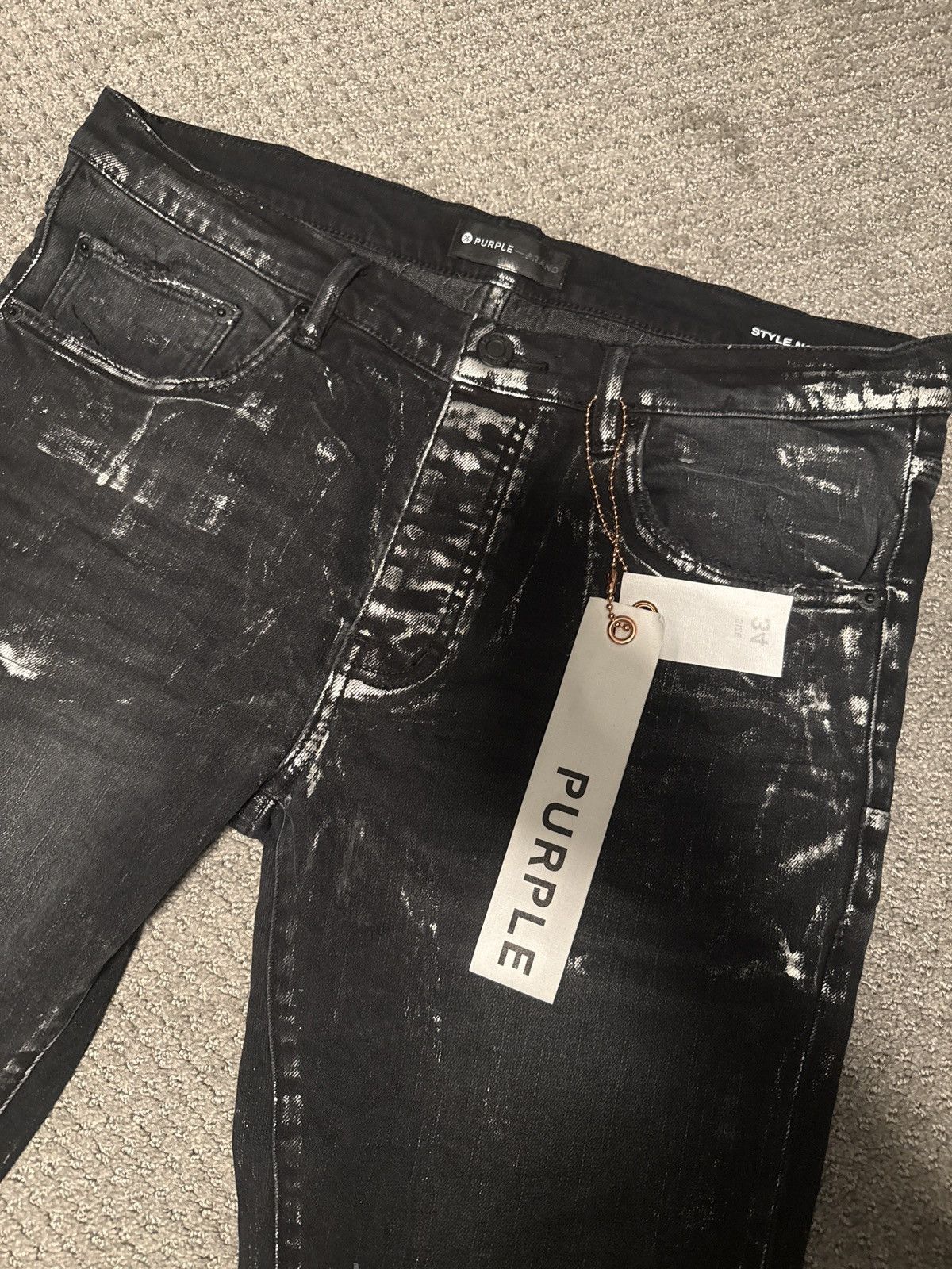 Purple Brand BNWT purple brand black metallic wash jeans Size US 34 / EU 50 - 4 Thumbnail