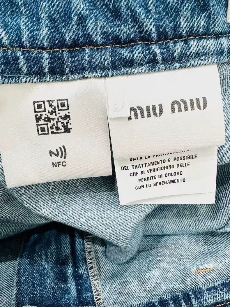 Miu Miu Miu Miu 24 Denim shorts with low waist straps Size 40" / US 18 - 6 Thumbnail
