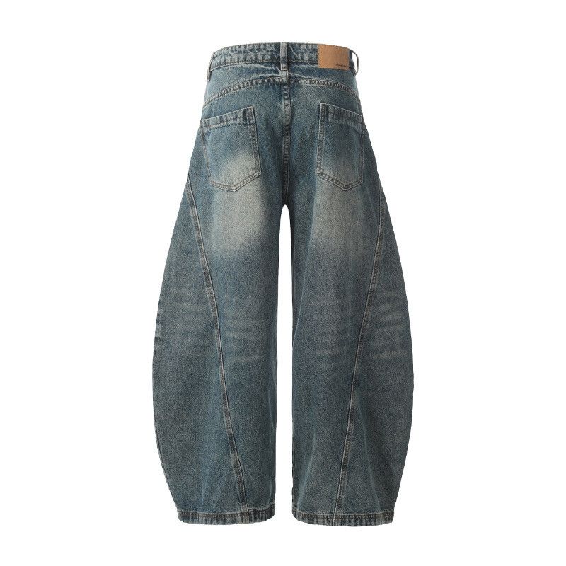 Vintage Retro casual loose-fitting vintage washed curved jeans Size US 32 / EU 48 - 2 Thumbnail