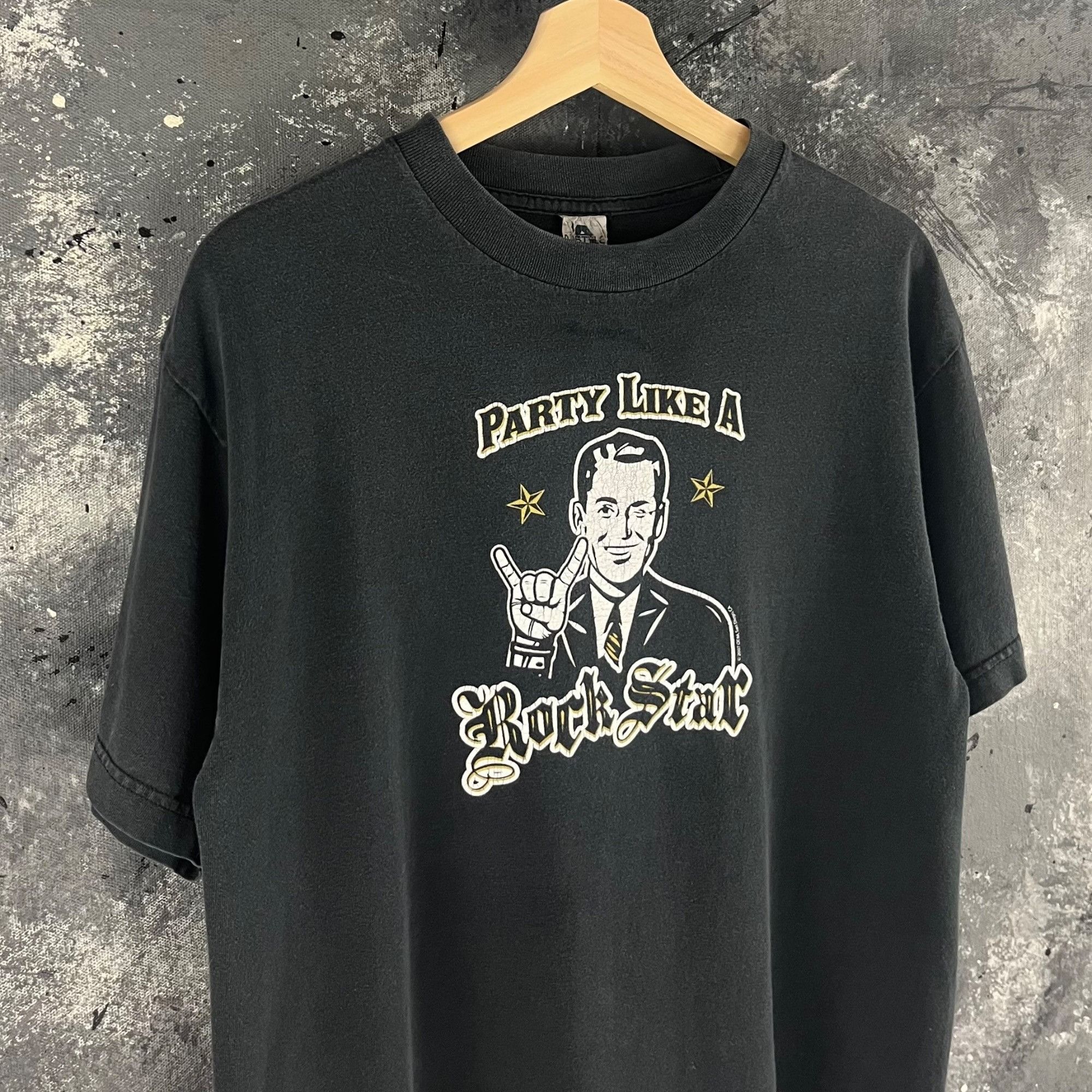 Vintage Vintage Y2K Rockstar script shirt Size US L / EU 52-54 / 3 - 2 Thumbnail