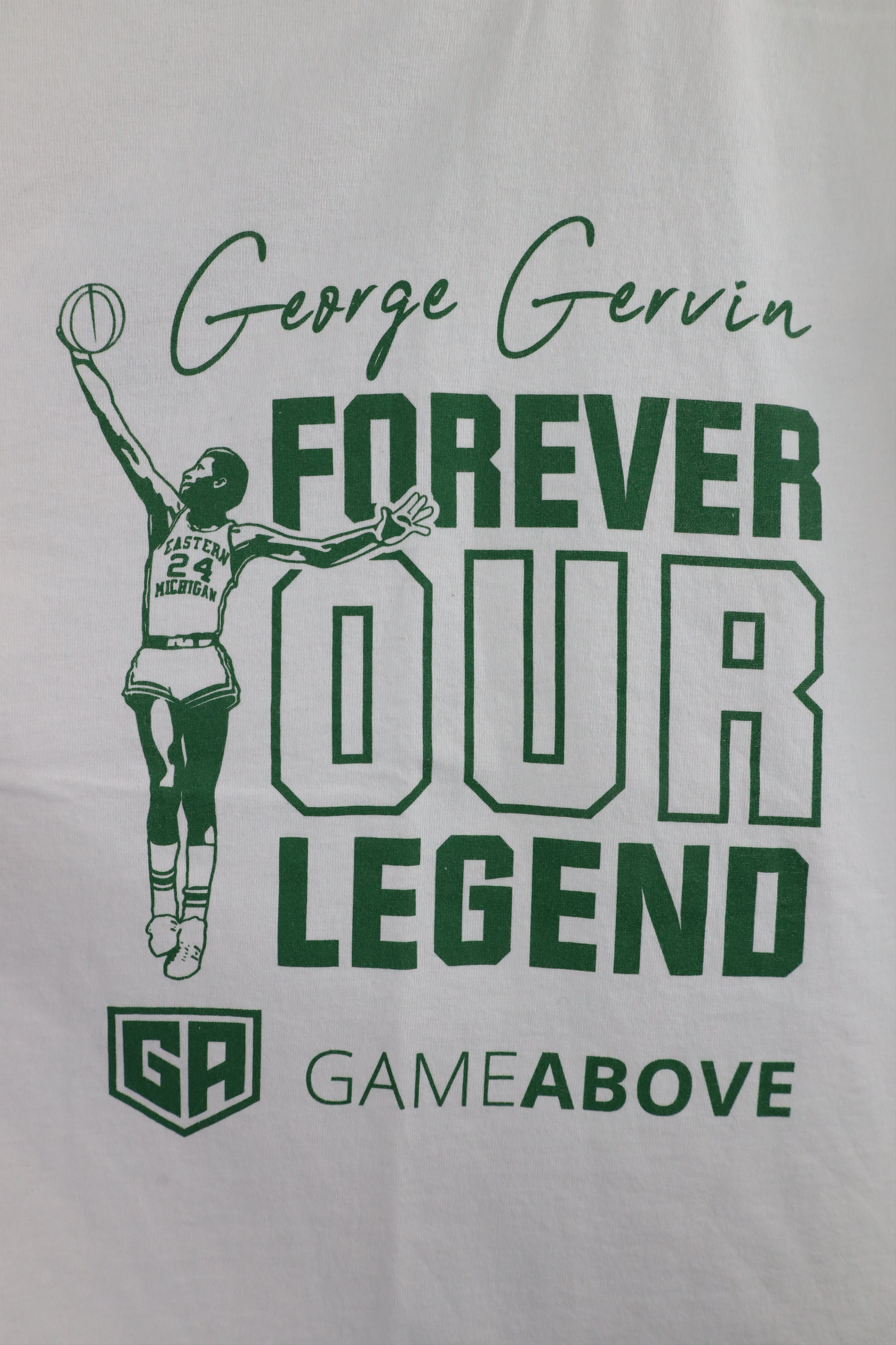 Vintage George Gervin Eastern Michigan University Basketball T-Shirt Size US M / EU 48-50 / 2 - 4 Thumbnail