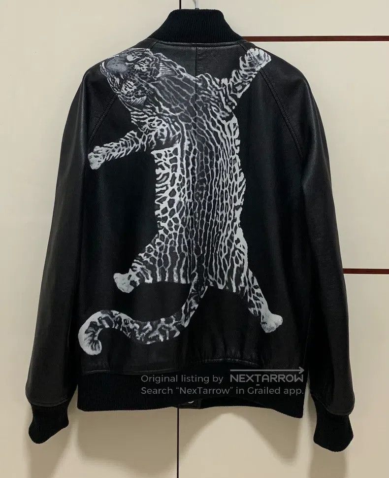 Saint Laurent Paris Saint Laurent Paris Black Lamb Leather Leopard Print Jacke Size US S / EU 44-46 / 1 - 1 Thumbnail