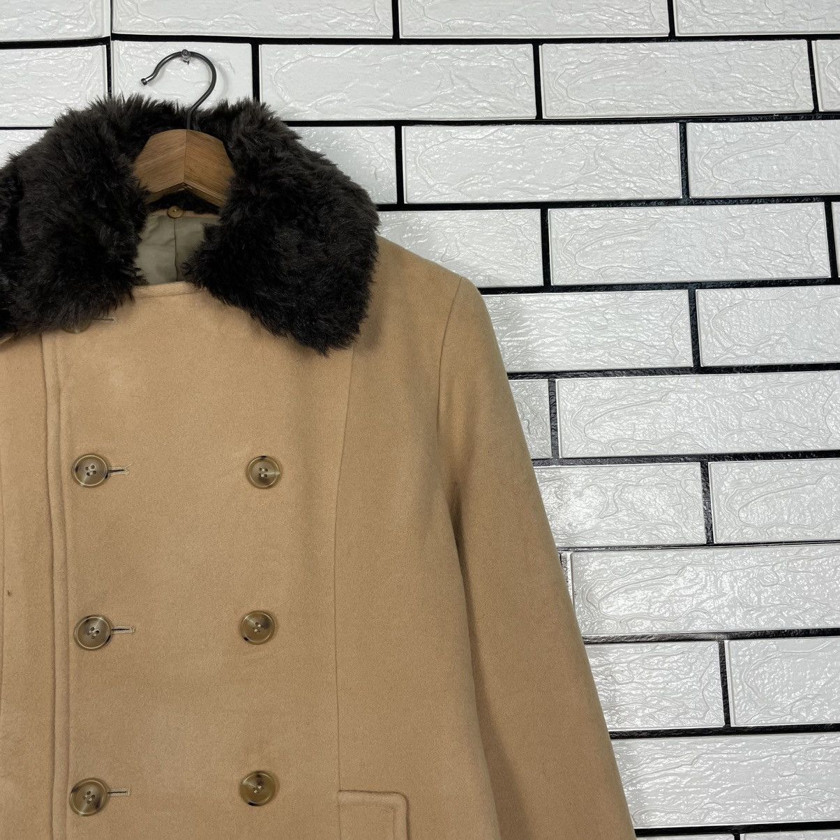 Japanese Brand Ined Double Breasted Fur Colar Coat Size M / US 6-8 / IT 42-44 - 5 Thumbnail