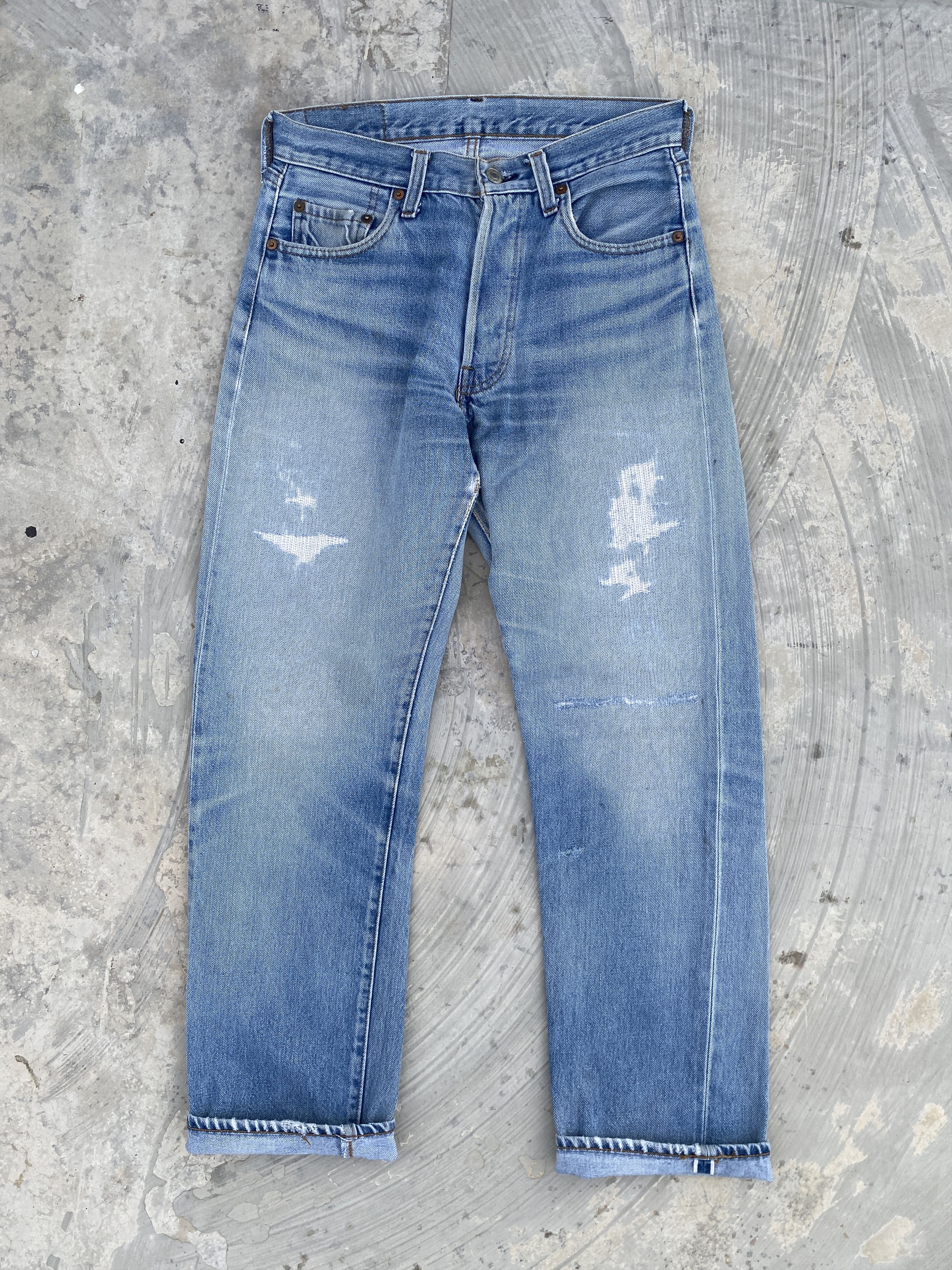 image of 80's Levis 501 Redline 524 Selvedge Jeans in Indigo, Men's (Size 28)
