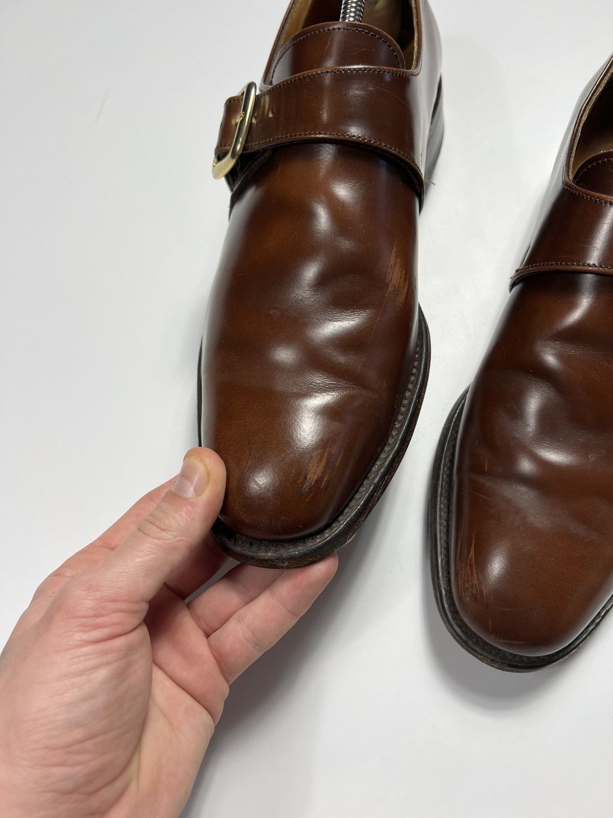 Loake Loake Paisley Monk Strap Leather Brown Shoes Loafers Chelsea Size US 9 / EU 42 - 3 Thumbnail