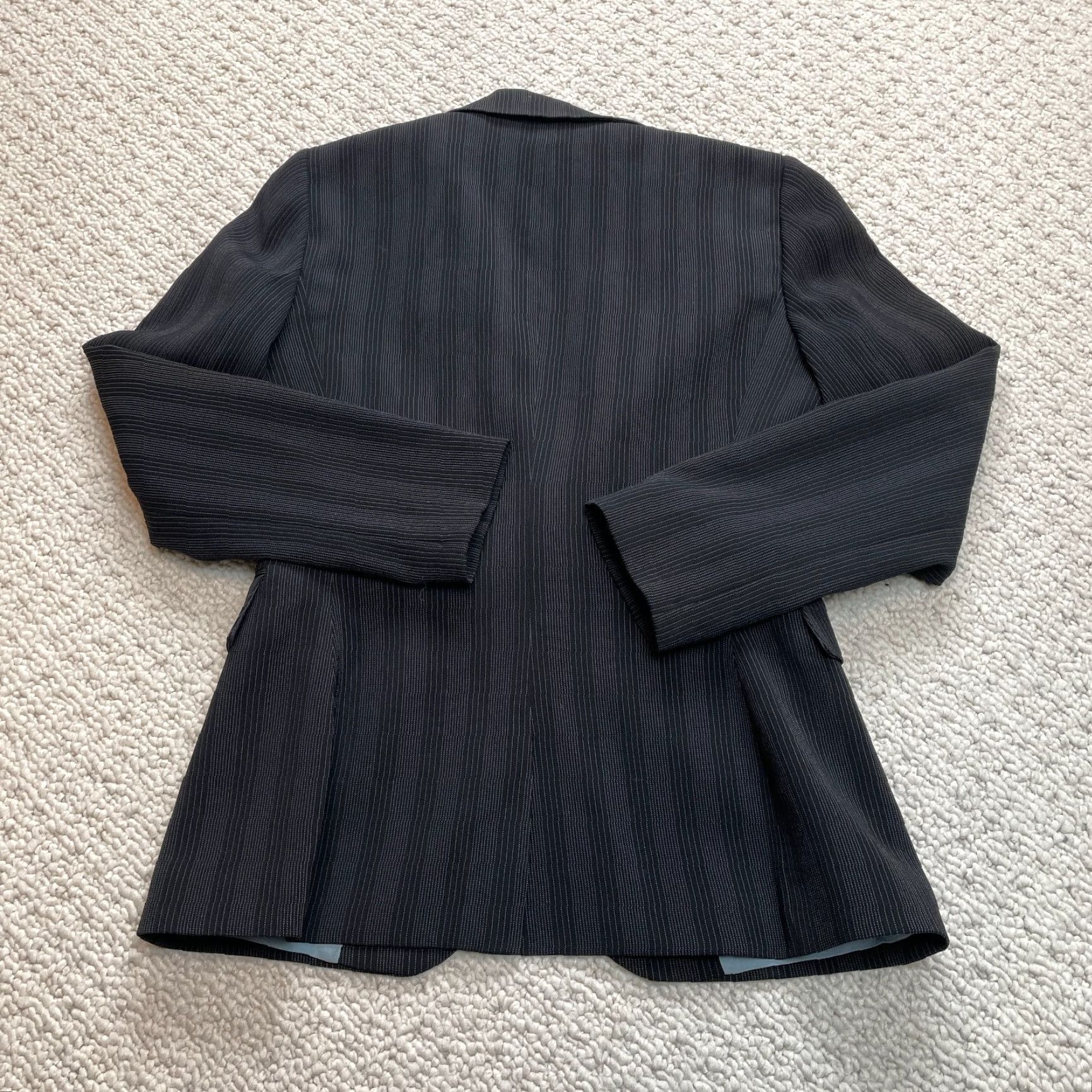 Vintage Tahari Arthur S Levine ASL Blazer Women 4 Black Striped Single Breasted 1 Button Size S / US 4 / IT 40 - 8 Thumbnail