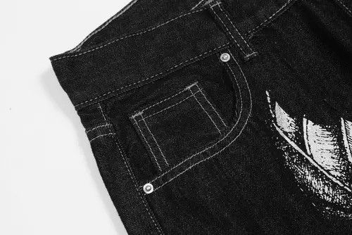VIBE FACES Graphic Black Denim Jeans Size US 30 / EU 46 - 8 Thumbnail