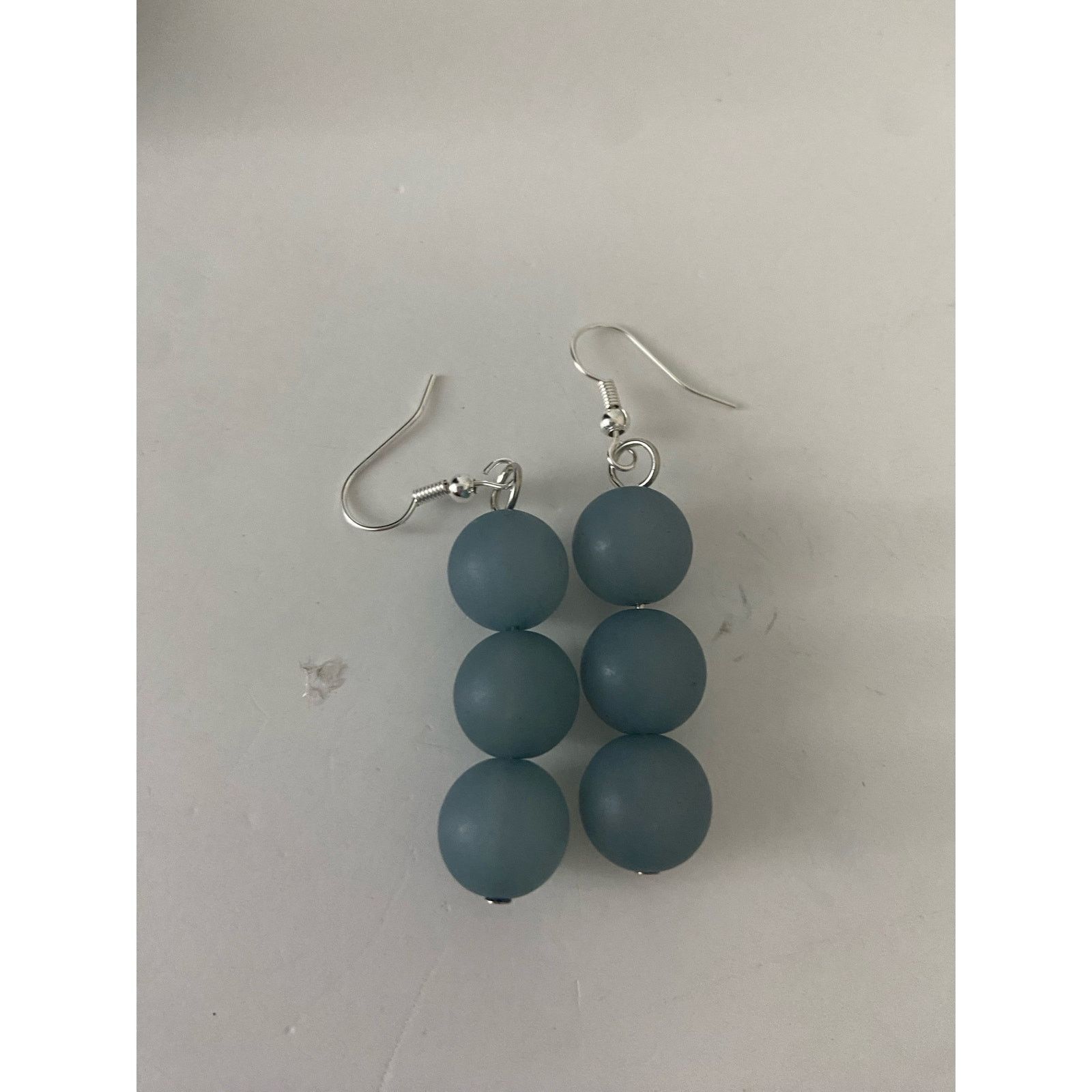 Handmade Light blue bead earrings Size ONE SIZE - 4 Thumbnail