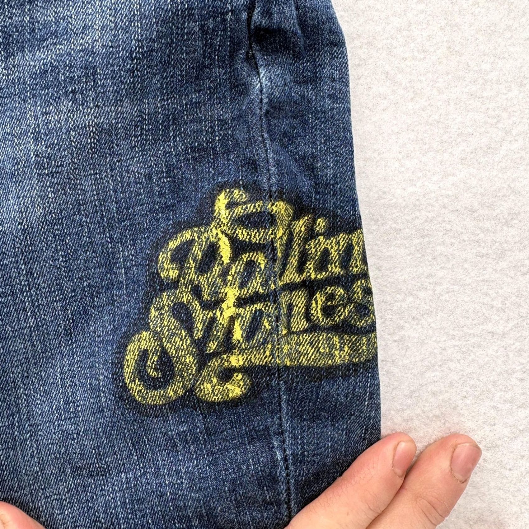 Lucky Brand Lucky Brand Rolling Stones 223 Straight Jeans Mens 38x32 Blue Denim Stretch Distressed Pockets Cotton Viscose Zip Regular Vintage: No Size US 38 / EU 54 - 3 Thumbnail