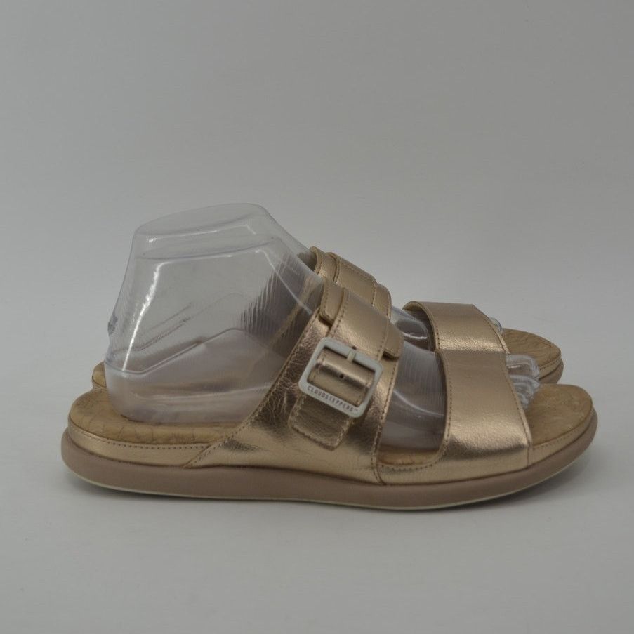 Clarks Cloudsteppers Clarks Size 9 June Tide Gold Metallic Slides Size US 9 / IT 39 - 4 Thumbnail