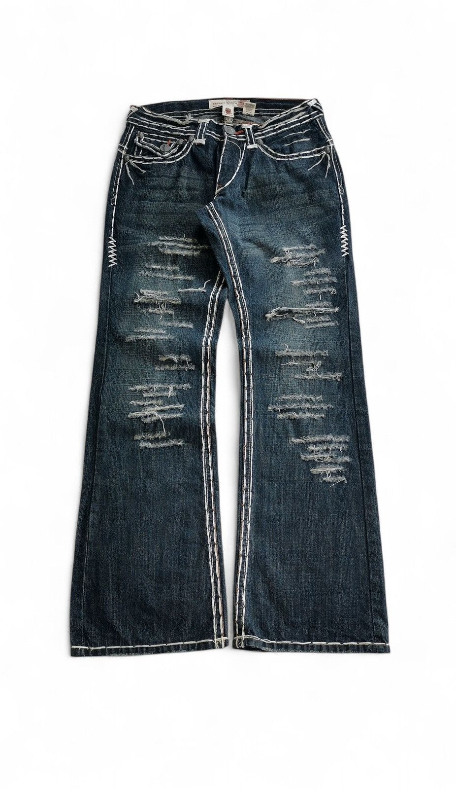 Other Flared Vintage Laguna Beach Big Stitch Denim Bootcut Jeans Size US 33 - 3 Thumbnail