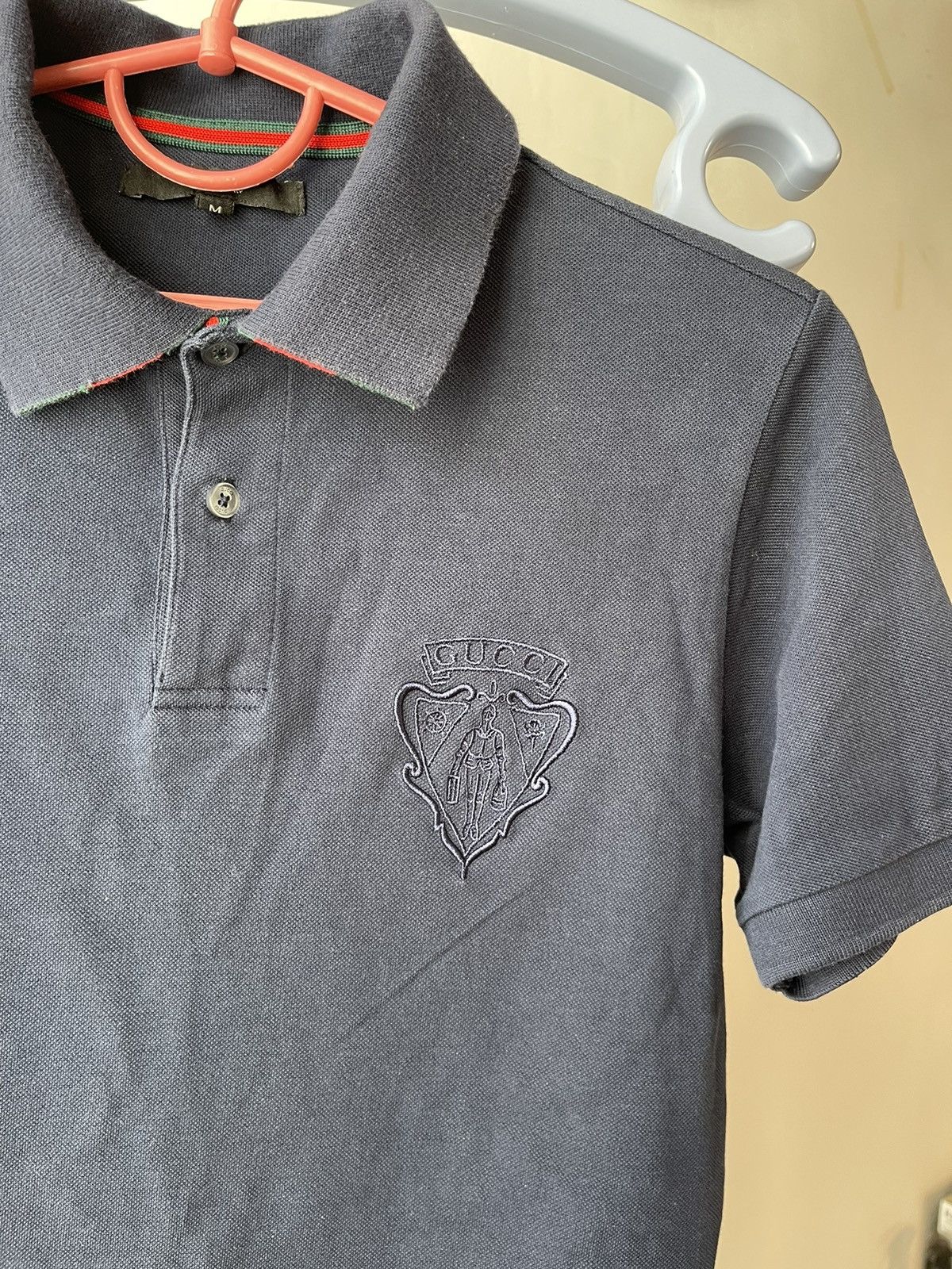 Gucci GUCCI Vintage Men's Navy Blue Polo Shirt Logo Size M Italy Size US M / EU 48-50 / 2 - 6 Thumbnail
