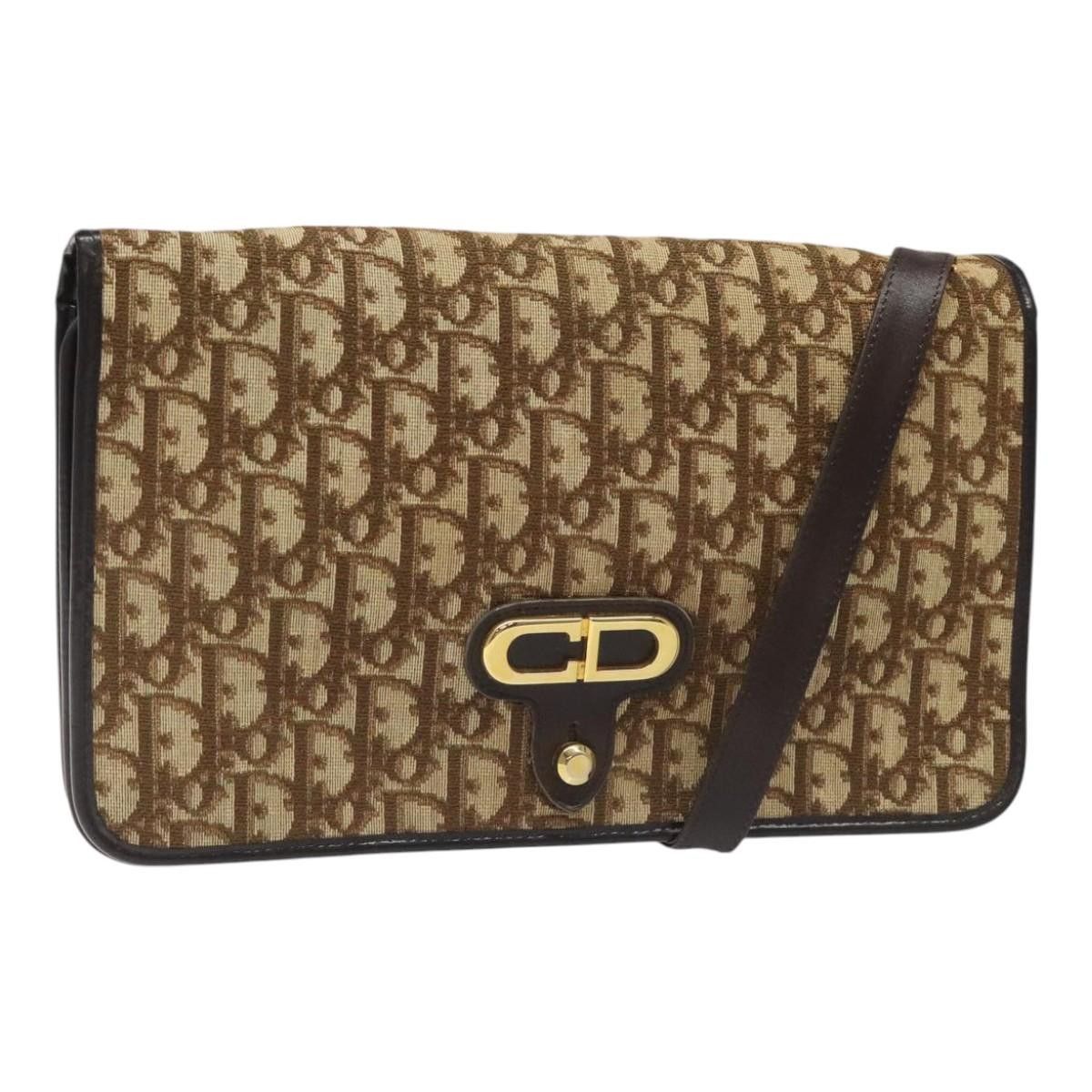 Dior Trotter Canvas Shoulder Bag Brown, Women's