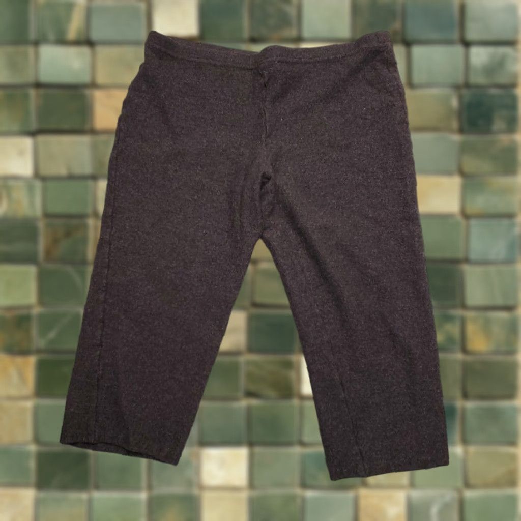 Eileen Fisher VINTAGE Eileen Fisher Pants Womens L Charcoal Wool Cropped Capri Minimalist Made in USA Size 36" / US 14 / IT 50 - 1 Thumbnail
