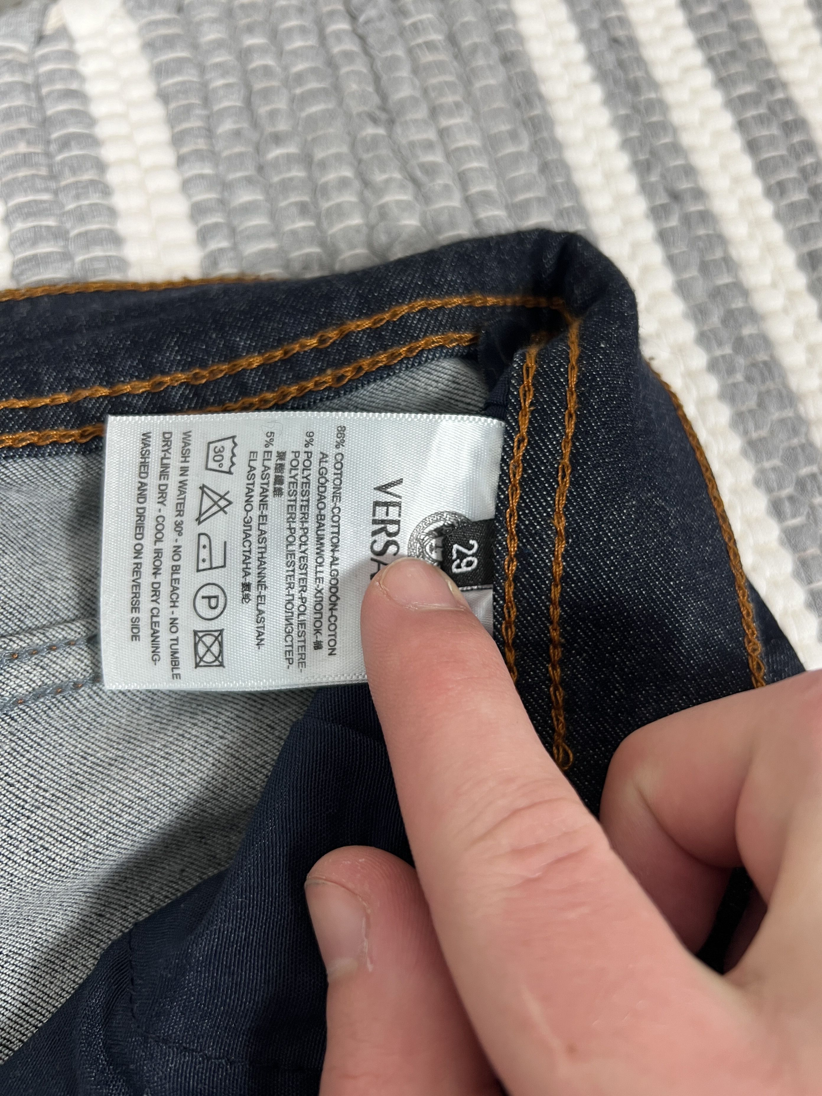 Jean Versace Skinny Denim Pants Jeans Size 29" - 8 Thumbnail