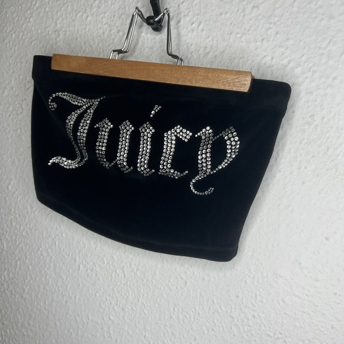 Juicy Couture JUICY COUTURE Cropped Tank In Hot Black Rhine Stone Big Logo Size XS / US 0-2 / IT 36-38 - 4 Thumbnail